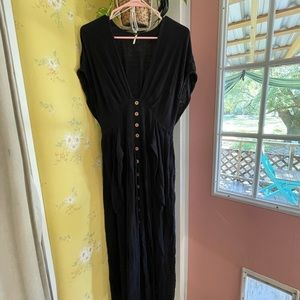 Free People Black midi dress size medium